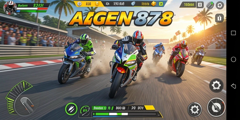 Gameplay menarik di <strong>AGEN878</strong> dengan balapan motor yang seru.