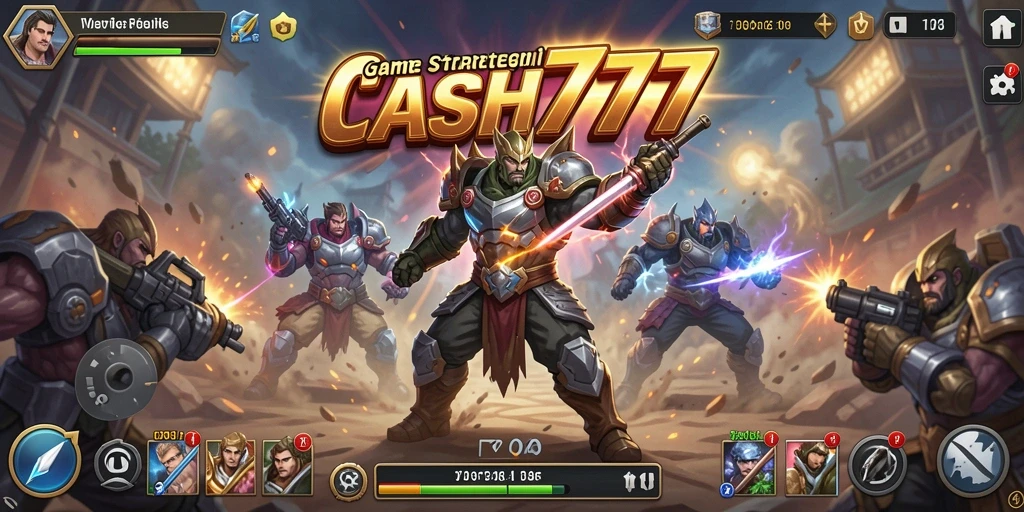 Menampilkan pertempuran seru dalam game strategi CASH777.