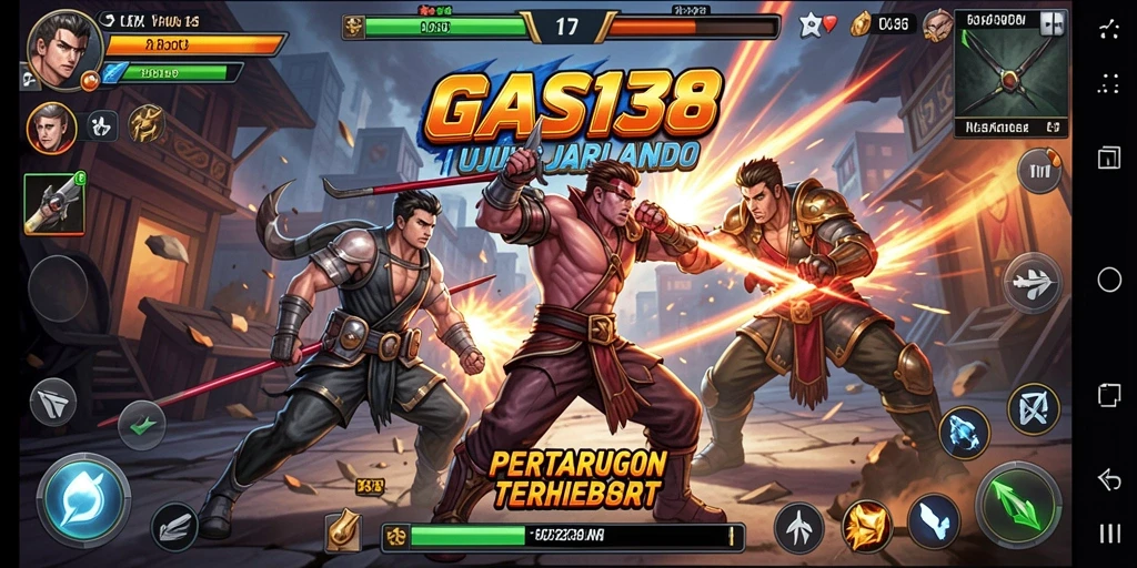 Screenshot Gameplay <strong>GAS138</strong> yang menunjukkan aksi pertarungan yang intens.