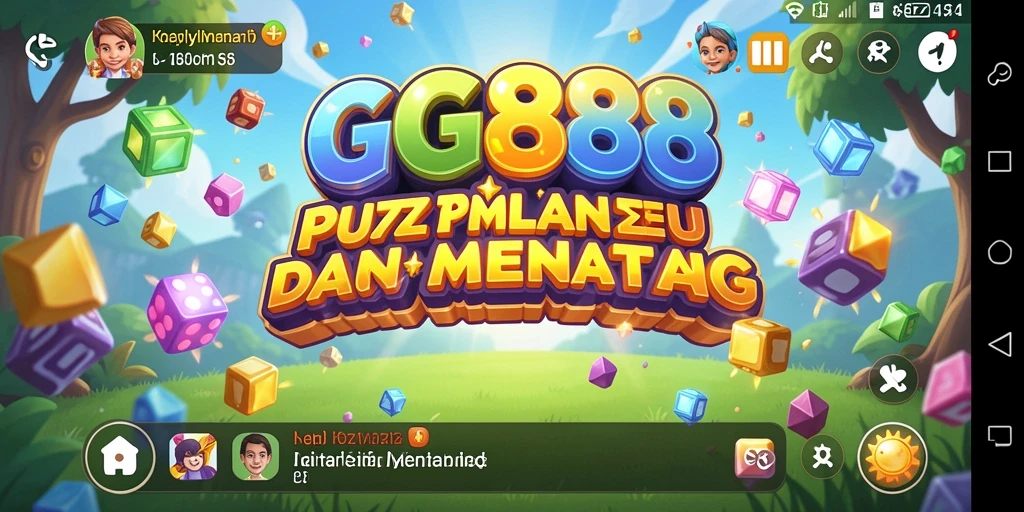 Screenshot utama GGG888 menampilkan gameplay Puzzle yang seru.