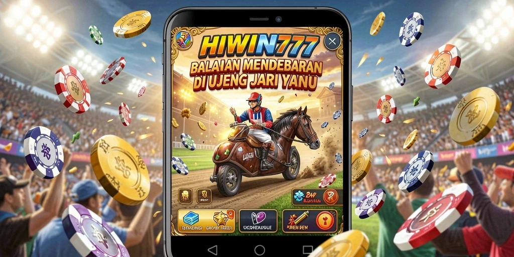 Screenshot gameplay HIWIN777 menunjukkan aksi balapan yang seru.
