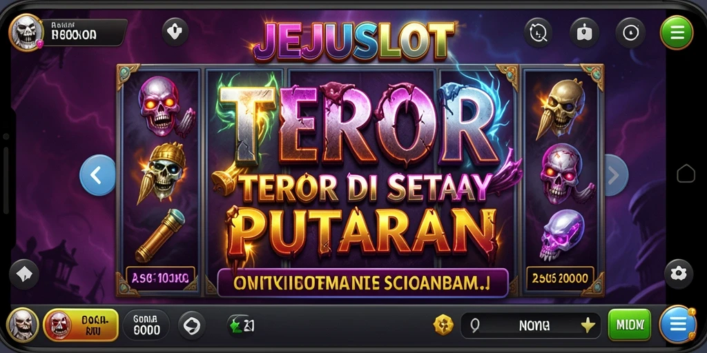 Tampilan gameplay menegangkan dalam JEJUSLOT dengan suasana Horror yang mencekam.