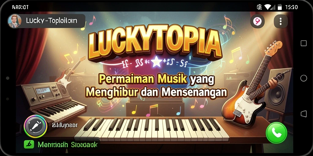 Tampilan gameplay menonjolkan interaksi dengan musik dan efek visual.