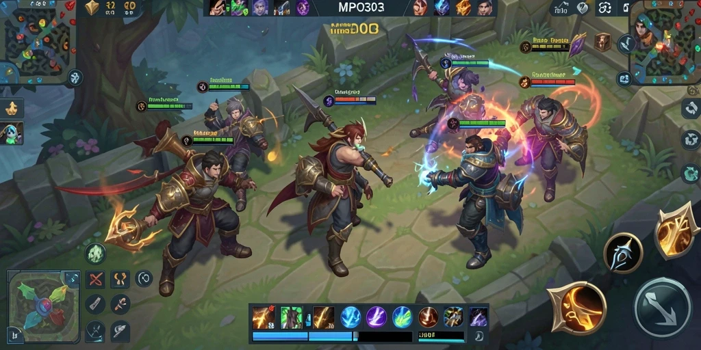 Tampilan menarik dari gameplay seru MPO303 dengan aksi MOBA.