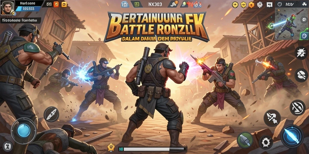 Tampilan aksi seru dalam gameplay NX303 Battle Royale.