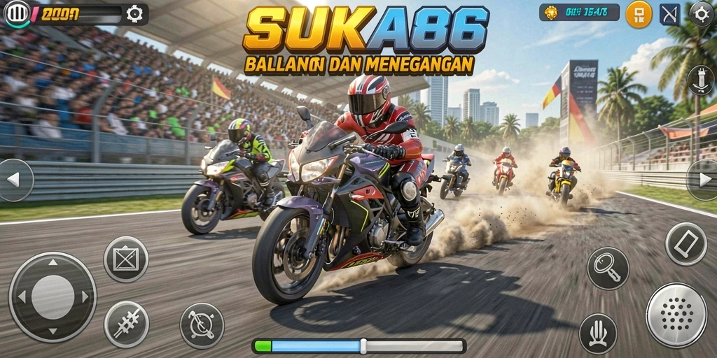 Gameplay seru balapan motor di SUKA86 dengan trek menantang.